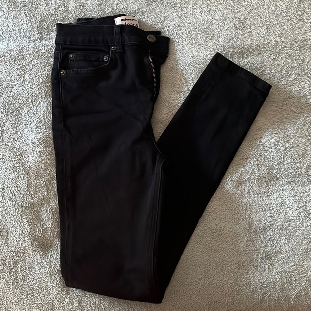 ❌ SOLD Reformation Harper Ultra High Rise Skinny Jeans Super Stretch Denim Black